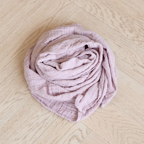 Classic Muslin Swaddle Baby Blanket in Pale Pink Etsy