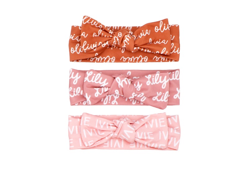 Personalized baby headband bow - 1 bow - custom printed with baby's name 