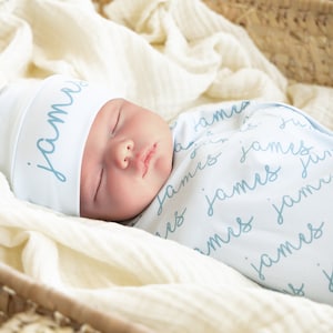 Personalized Baby Swaddle Blanket image 1