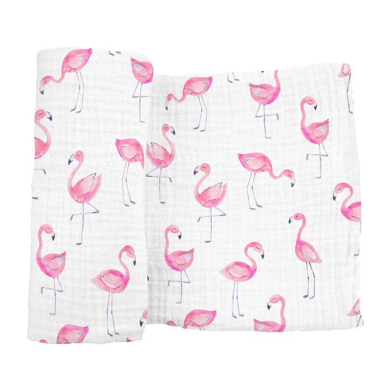flamingo swaddle blanket