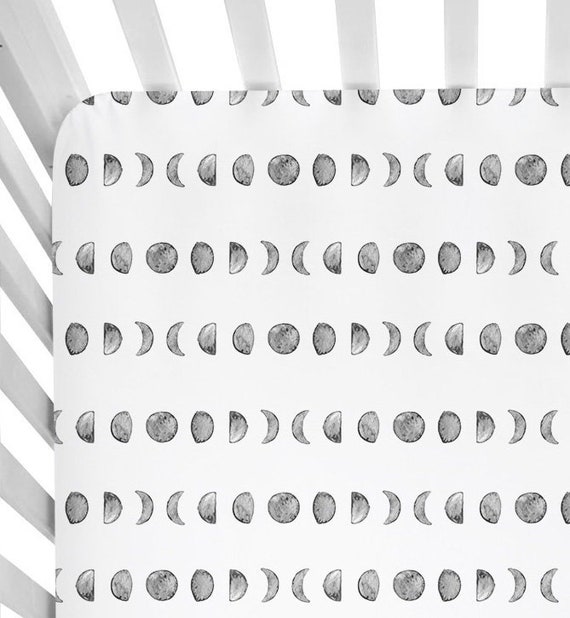 Moon Phases Fitted Crib Sheet Fits Standard Crib Mattress Etsy