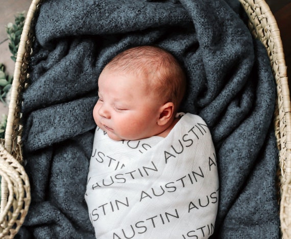 personalized muslin swaddle
