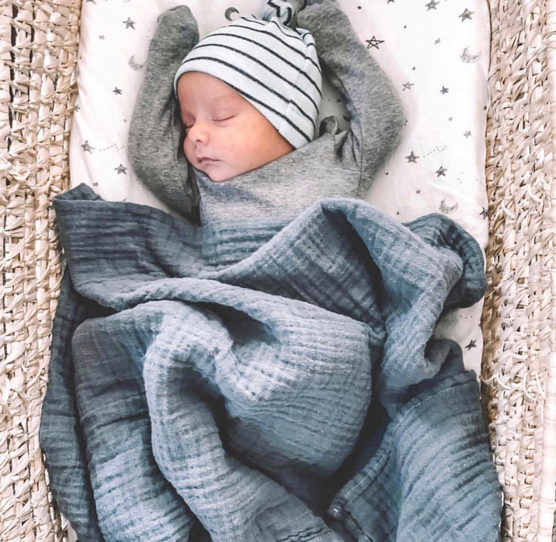Echo Baby Muslin Swaddle Blanket - Ocean