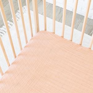 Deluxe Muslin Crib Sheet in Bella (light peach)