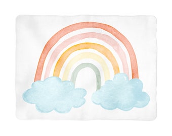 Watercolor Rainbow Baby Blanket - perfect background for milestone pictures - baby girl boy gender neutral