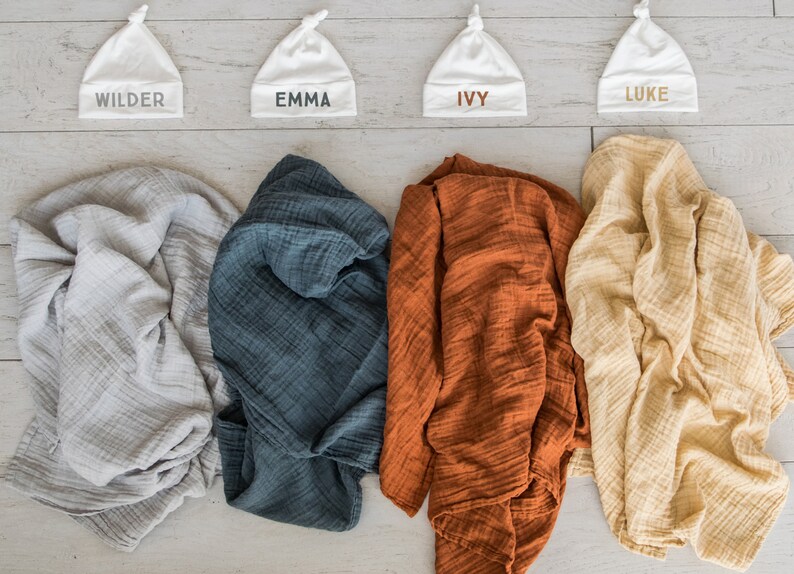 personalized baby blanket and hat