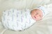 Personalized Baby Swaddle Blanket, Bow, or Hat with white background 