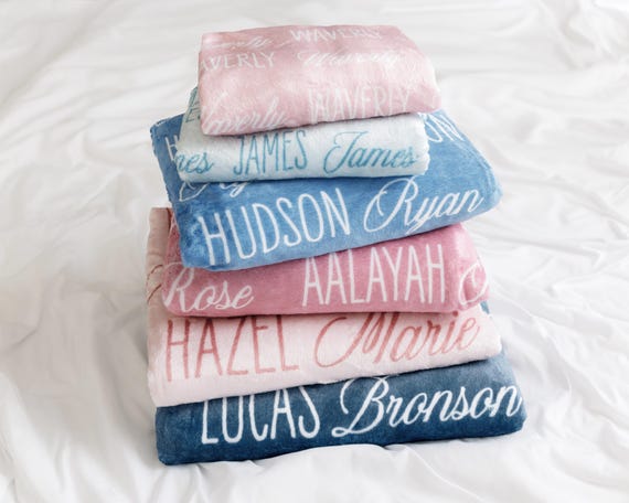 Font duo plush minky name blanket