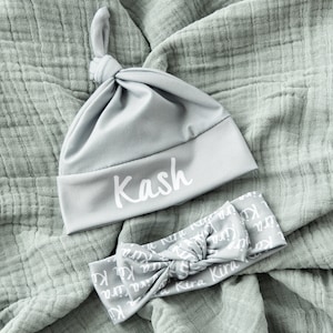 Linden Personalized Set - deluxe muslin swaddle with hat or bow