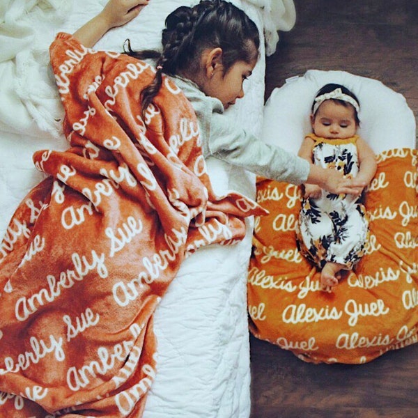 Plush Minky Personalized Baby Name Blanket - 30" x 40"