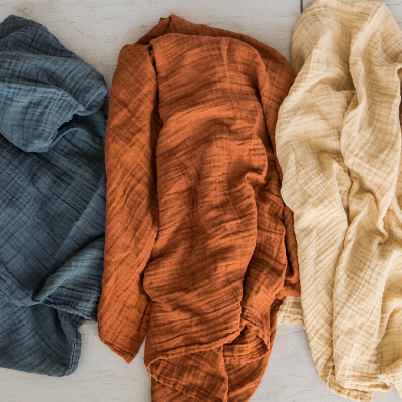 Muslin Swaddle Blanket in Olive Green made from 100 cotton Etsy