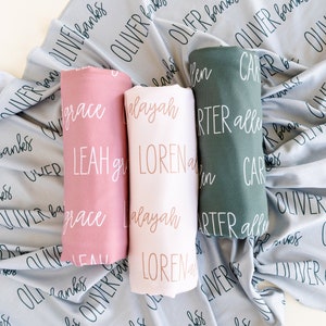 Personalized Swaddle Blanket - Modern Font Duo