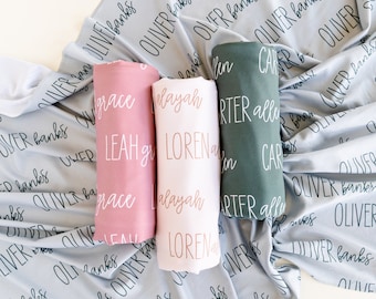 Personalized Swaddle Blanket - Modern Font Duo