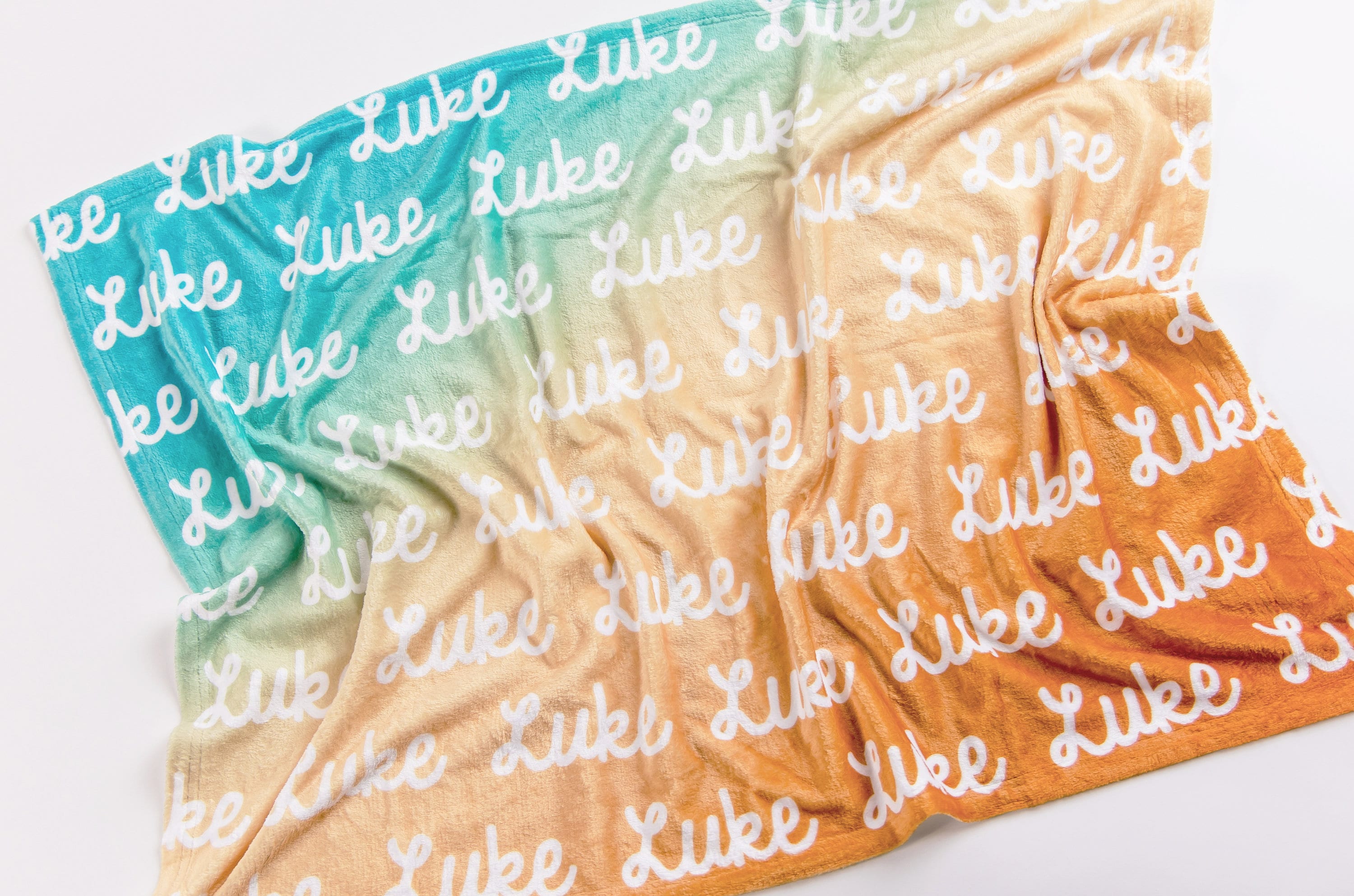 Rainbow Plush Minky Personalized Blanket - copper ombre