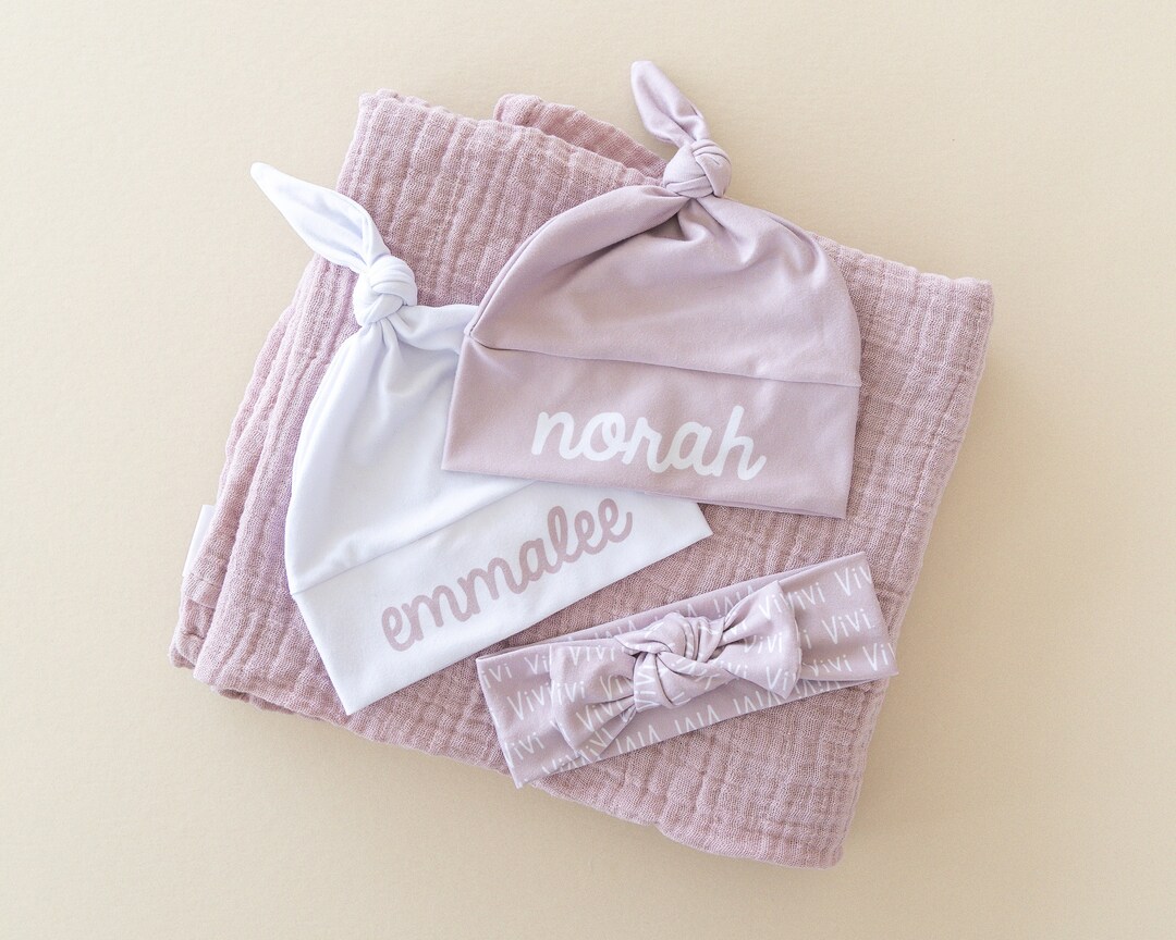 Lilac Blanket Sets Classic Muslin Swaddle Plus Personalized Bow or Hat Etsy