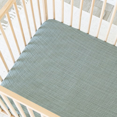 Deluxe Muslin Crib Sheet in Oat Etsy