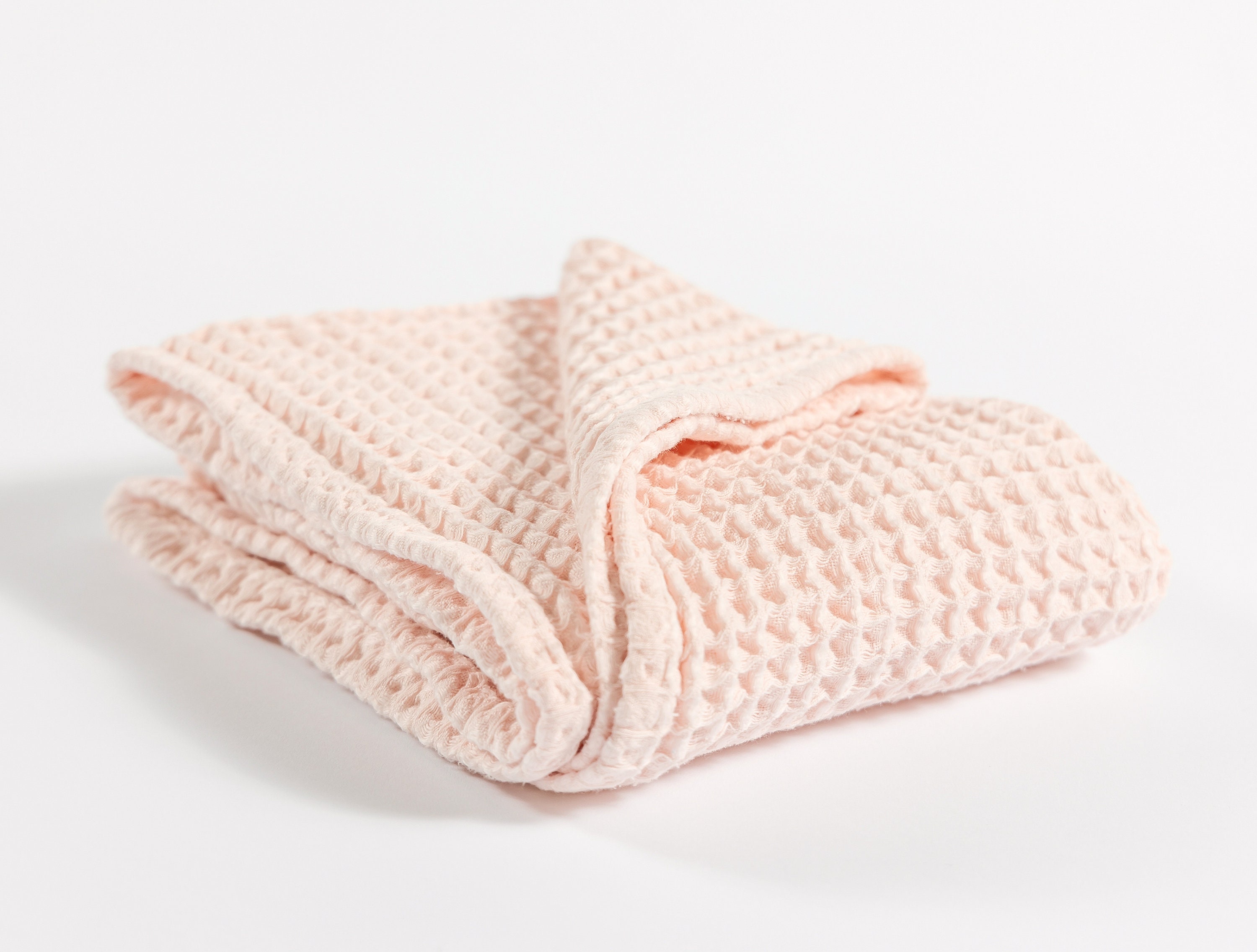 Waffle Baby Blanket in Pale Pink Etsy