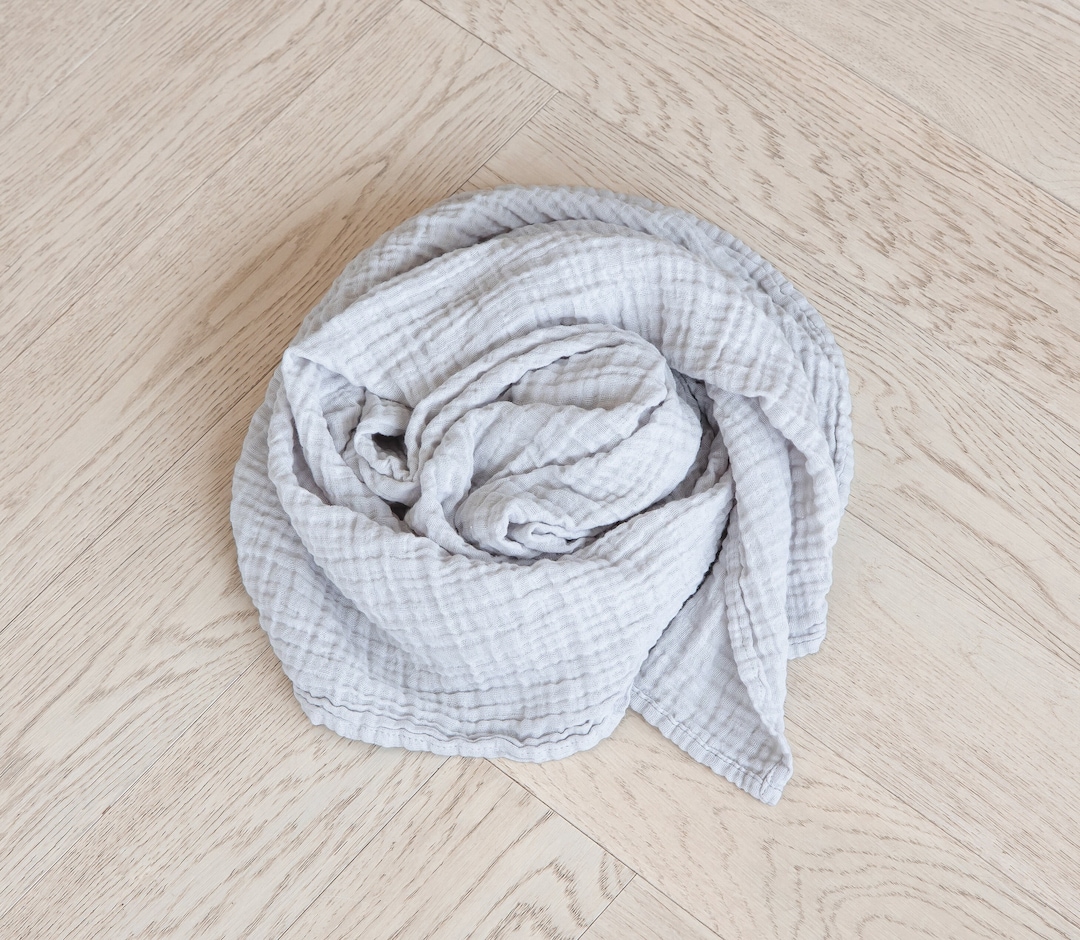Classic Muslin Swaddle Blanket in Light Grey Etsy