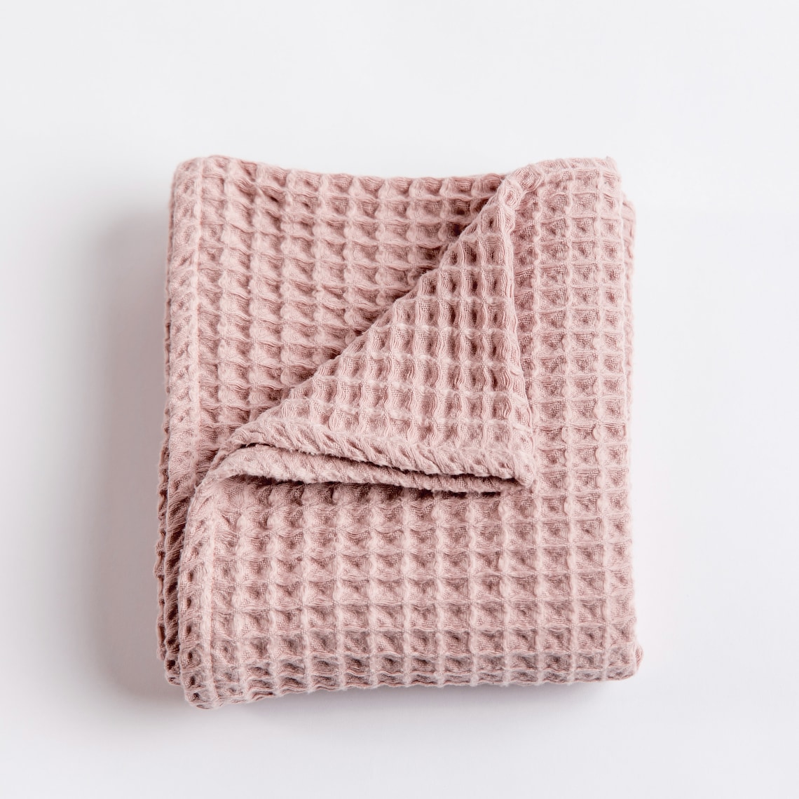 Waffle Baby Blanket in Blush Pink made from soft and lofty Etsy