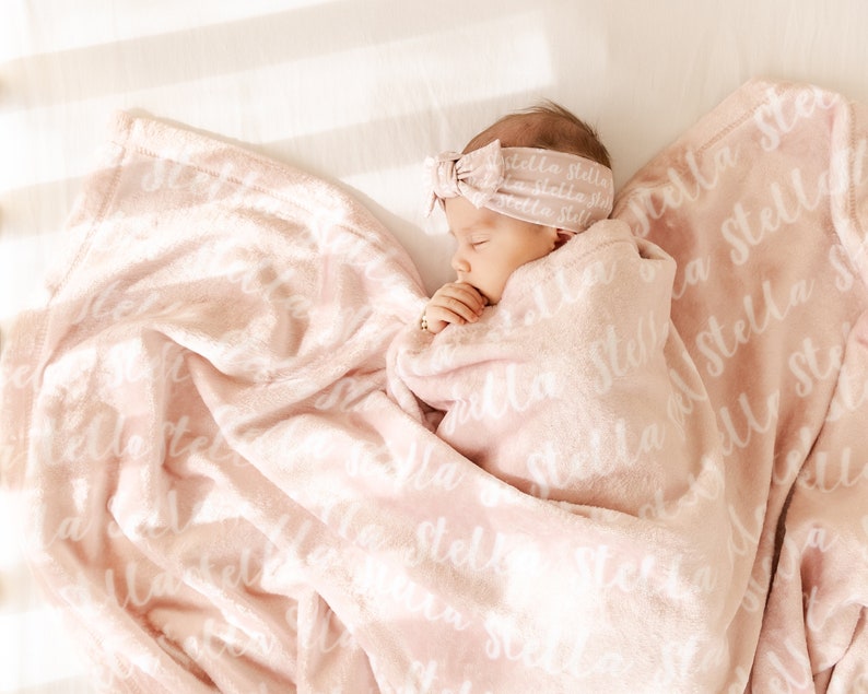 Baby Blanket Sets Personalized Plush Minky Name Blankets Etsy