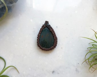 Bloodstone Hemp Pendant