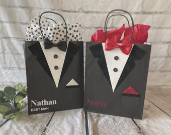 Tuxedo Gift Bag | Groomsmen & Best Man Gift Bag | Medium