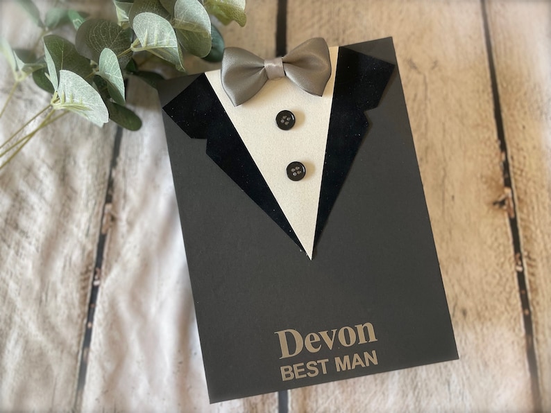 Tuxedo Gift Box Groomsmen and Best Man Proposal Gift Box Medium Name&Title | Classic
