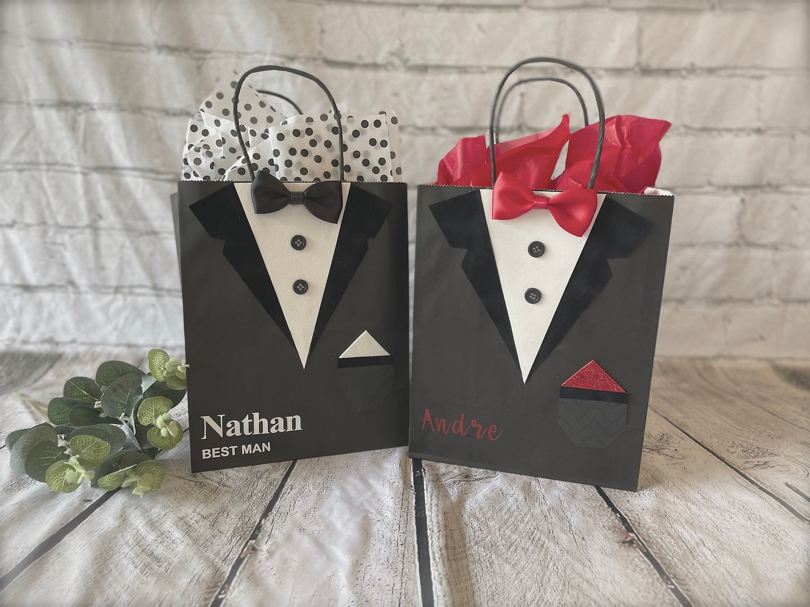 Tuxedo Gift Bag Groomsmen & Best Man Gift Bag Medium Etsy