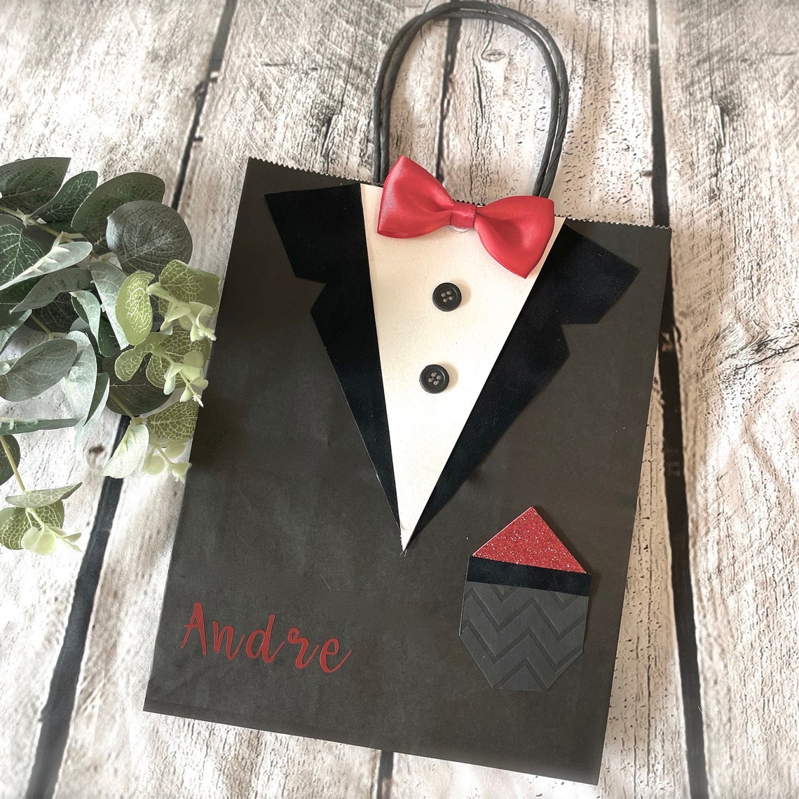 Tuxedo Gift Bag Groomsmen & Best Man Gift Bag Medium Etsy