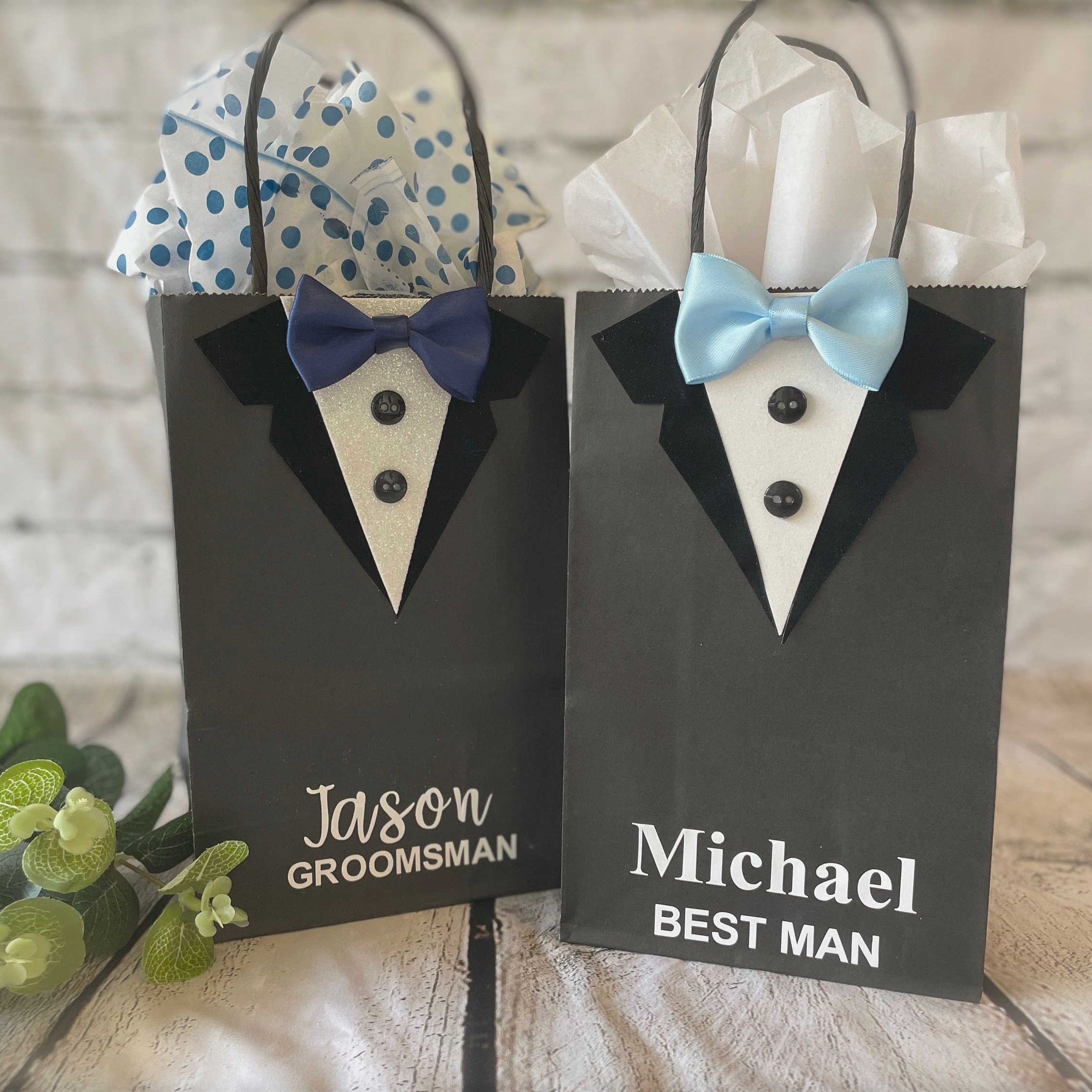 Tuxedo Gift Bag Groomsmen & Best Man Gift Bag Small Etsy