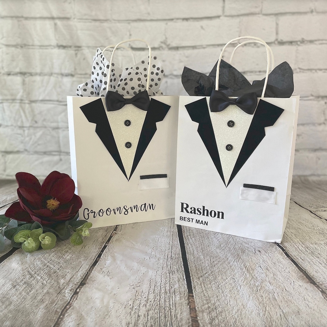 Tuxedo Gift Bag Groomsmen & Best Man Gift Bag Medium Etsy