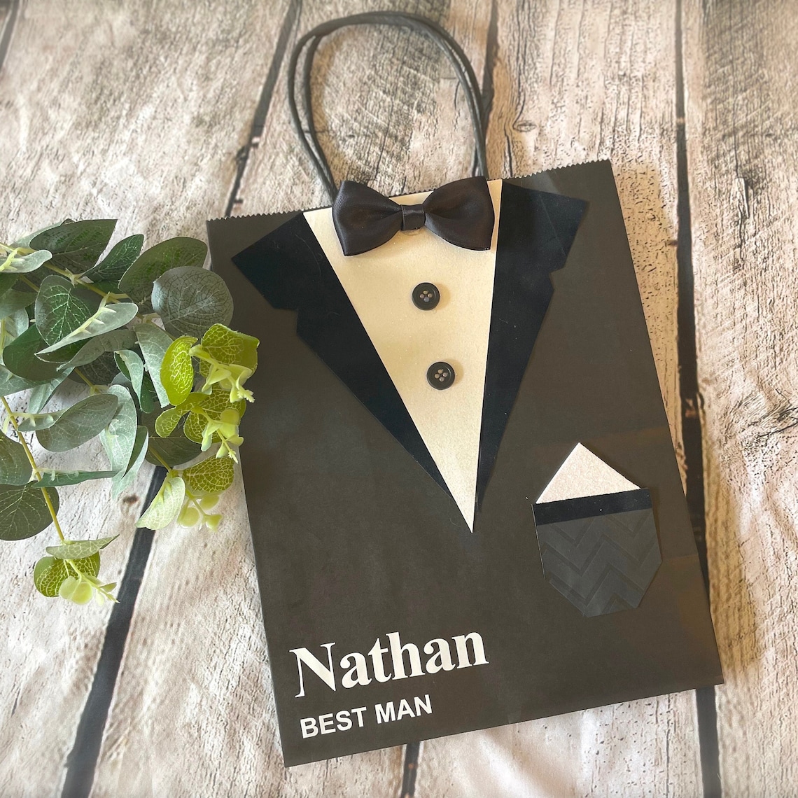 Tuxedo Gift Bag Groomsmen & Best Man Gift Bag Medium Etsy