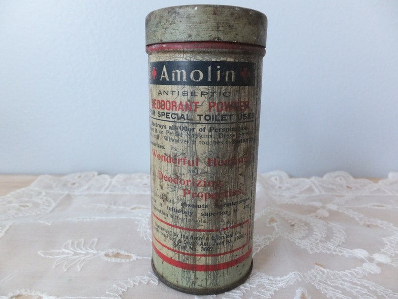 Amolin R Vintage Amolin Antiseptic Deodorant Powder Tin - Etsy