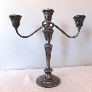 Gorham Silver Plated 3 Arm Convertible Candelabra