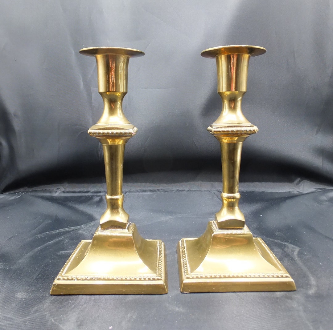 Vintage Brass Candlestick Holders Set of 2 - Etsy