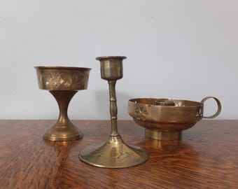 Brass Candle Holders Set Of 3
