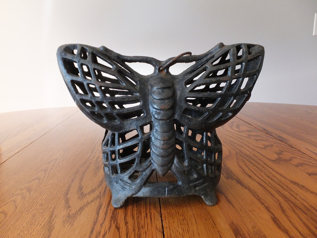 Vintage Cast Iron Butterfly Patio Light / Candle Holder Etsy