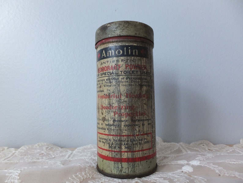 Amolin R Vintage Amolin Antiseptic Deodorant Powder Tin - Etsy