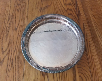 Vintage Webster-wilcox International Silver Serving Tray: Elegant