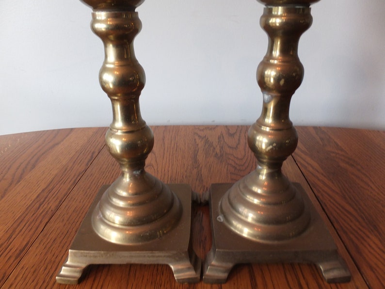 Vintage Large Brass Candlestick Holders Set Of 2