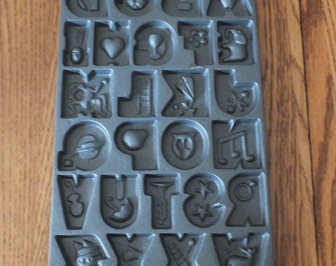 John Wright Cast Iron Alphabet Cookie / Candy Mold Etsy
