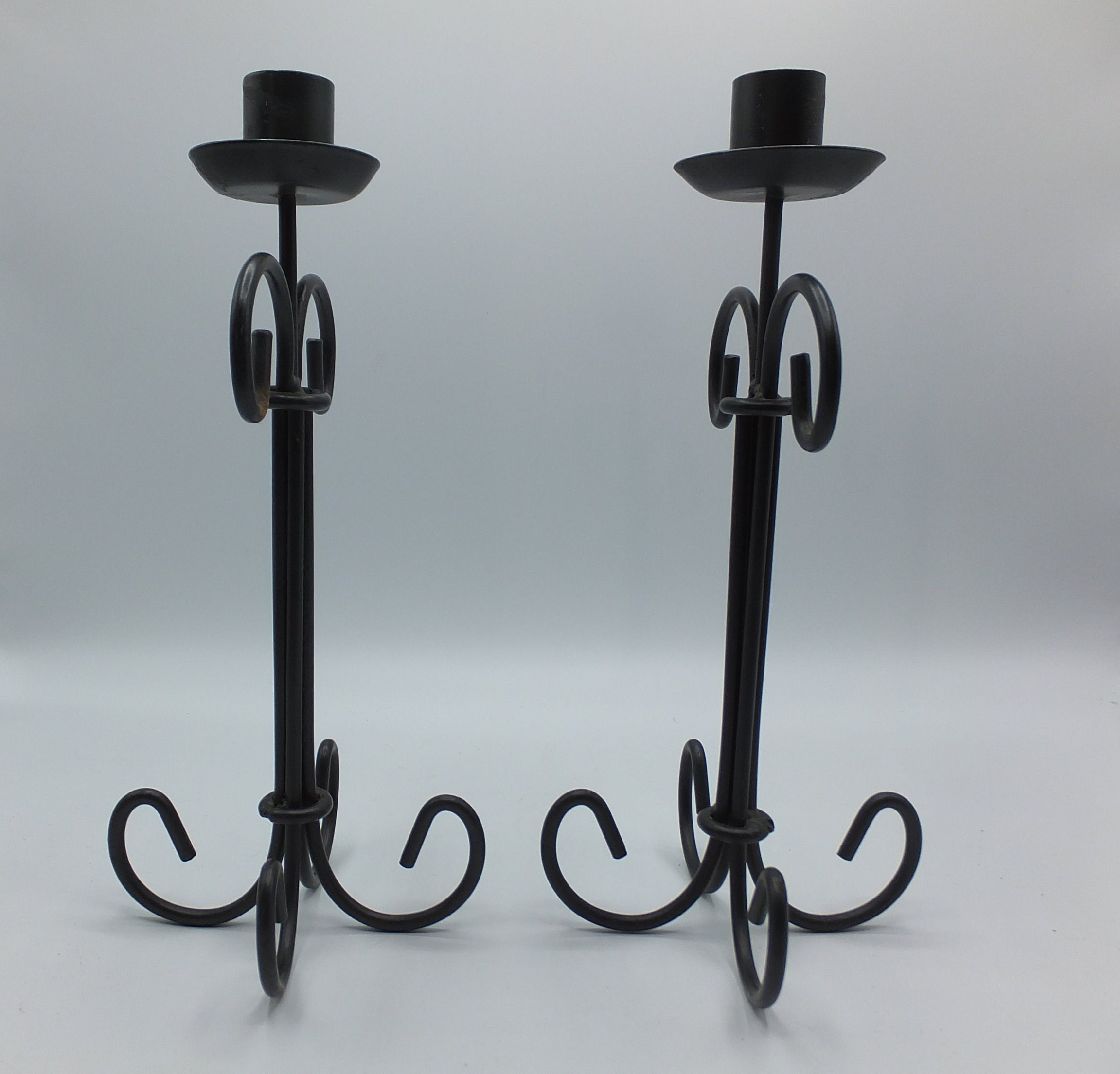 Black Metal Candlestick Holders Set of 2 - Etsy