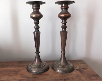 Vintage Brass Candlesticks Set Of 2