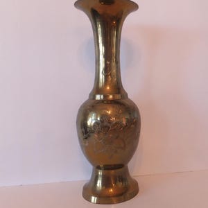 Large Etched Brass Vase