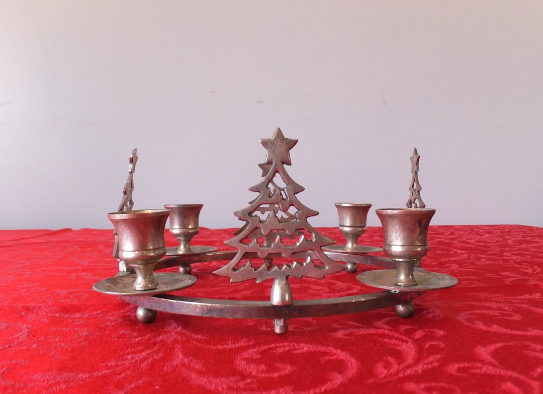 Vintage International Silver Co Silver Plated Christmas Tree Ring Table ...