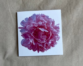 Pink Flower Illustration Greeting Card