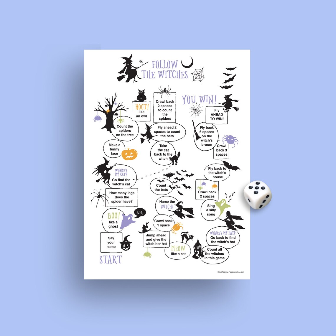 Halloween board game for kids printable Halloween game | Etsy