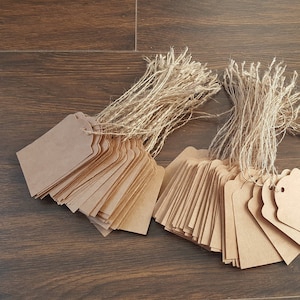 100 Brown Kraft Tags, Small Kraft Tag, Thank You Tags, Kraft Wedding ...