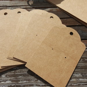 100 cartes de boucles d'oreilles marron, carte de bijoux, cartes de bijoux, étiquettes volantes de boucles d'oreilles, cartes de boucles d'oreilles kraft, bijouteries Etsy