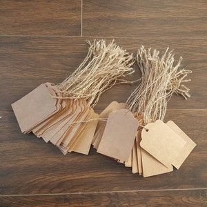 100 Brown Kraft Tags, Small Kraft Tag, Thank You Tags, Kraft Wedding ...